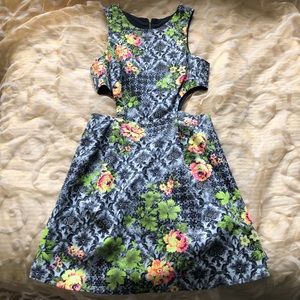 TOPSHOP Cut Out Floral Dress